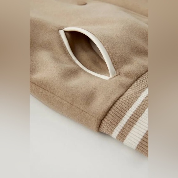 Zara Mixed Varsity Bomber Jacket - Picture 5 of 6
